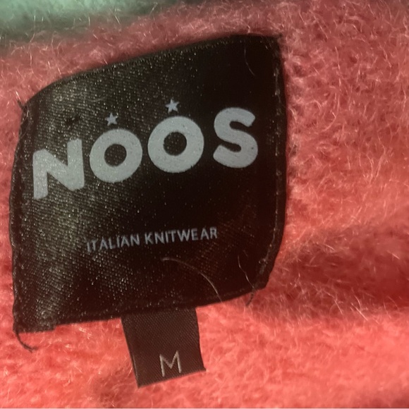 Womens Noos Orange Mohair Wool Blend Italian Knitwear Medium Sweater Neon Crop - Picture 7 of 9